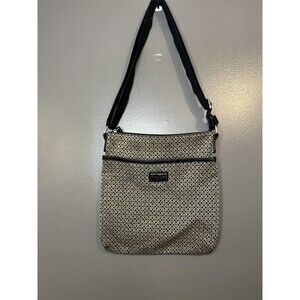 Tommy Hilfiger Crossbody Bag Womens Black Beige Logo Print Shoulder BW9637431